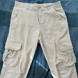 Corduroy men’s beige cargo pants